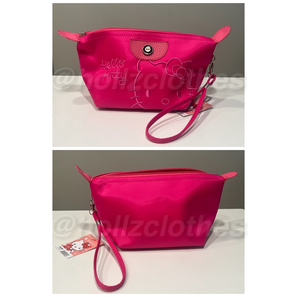 NWT Sanrio Hello Kitty Embroidered Hot Pink Wristlet